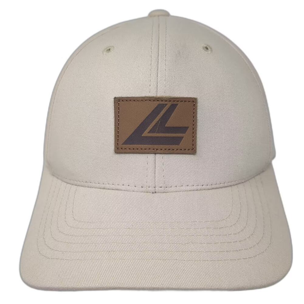 Lange Snapback Hat Beige Brown OS Patch Cotton 6-Panel Adjustable Curved Brim